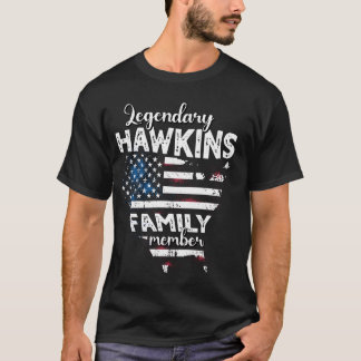 Surname Hawkins US Flag Hawkins Last Name Hawkins T-Shirt