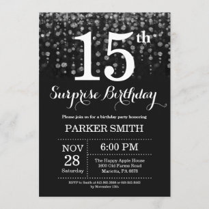 Surprise 15e anniversaire Invitation Parties scint