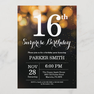 Surprise 16e anniversaire Invitation Parties scint