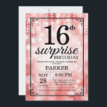 Surprise 16th Birthday Invitation Red Glitter<br><div class="desc">Surprise 16th Birthday Invitation with Red String Lights with Red Glitter Background. Red Birthday. Kids Birthday. Boy or Girl Bday Invite. 13th 15th 16th 18th 20th 21st 30th 40th 50th 60th 70th 80th 90th 100th, Any age. For further customization, please click the "Customize it" button and use our design tool...</div>