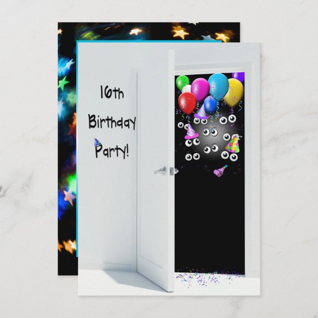 surprise 16th Birthday Party Invitation (Front/Back)
