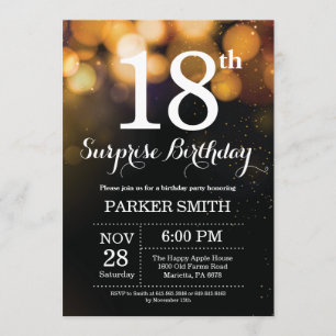 Surprise 18e anniversaire Invitation Parties scint
