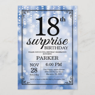 Surprise 18e anniversaire Invitation Parties scint