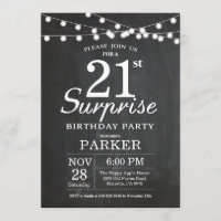 Surprise 18th Birthday Invitation Chalkboard