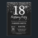Surprise 18th Birthday Invitation Silver Glitter<br><div class="desc">Surprise 18th Birthday Invitation with Silver String Lights with Silver Glitter Background. Silver Birthday. Adult Birthday. Men or Women Bday Invite. 13th 15th 16th 18th 20th 21st 30th 40th 50th 60th 70th 80th 90th 100th, Any age. For further customization, please click the "Customize it" button and use our design tool...</div>