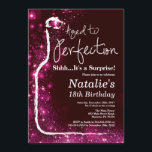 Surprise 18th Birthday Wine Aged to Perfection Invitation<br><div class="desc">Surprise 18th Wine Birthday Invitation. Aged to Perfection. Black and Pink Glitter. Red Wine. Wine Tasting Invitation. Black and Gold Glitter Champagne. 18th 20th 21st 30th 40th 50th 60th 70th 80th 90th 100th, Any Ages. For further customization, please click the "Customize it" button and use our design tool to modify...</div>