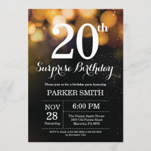 Surprise 20e anniversaire Invitation Parties scint