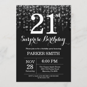 Surprise 21e anniversaire Invitation Parties scint