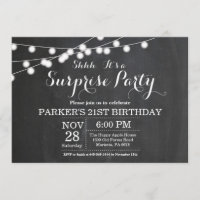 Surprise 21st Birthday Invitation Chalkboard