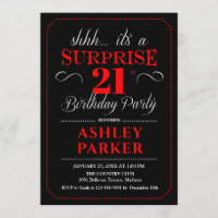 Surprise 21st Birthday Party - Black Red White
