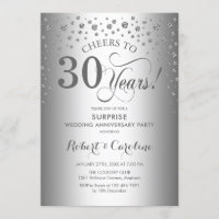 Surprise 25th Anniversary Party Silver Elegant