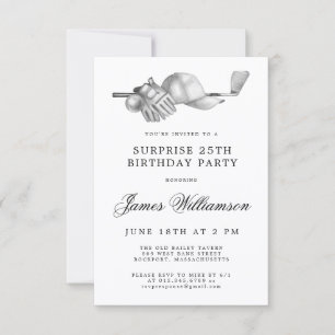 SURPRISE 25th Birthday Party Golf Theme Invitation