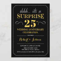 Surprise 25th Wedding Anniversary - Black Gold