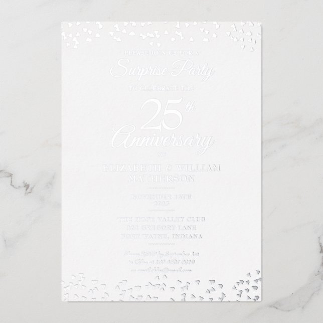 Surprise 25th Wedding Anniversary Party Silver (Front)