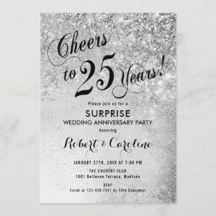 Surprise 25th Wedding Anniversary - Silver Invitation