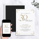 Surprise 30 & Fabulous Black & Gold Birthday Invitation<br><div class="desc">It's a special surprise 50th birthday, and it's time to celebrate! Do you want to throw the best bash in town? Make sure it starts off with the highest of style with this 30 & Fabulous Black, White & Gold Calligraphy Birthday Invitation. It will be sure to set the tone...</div>