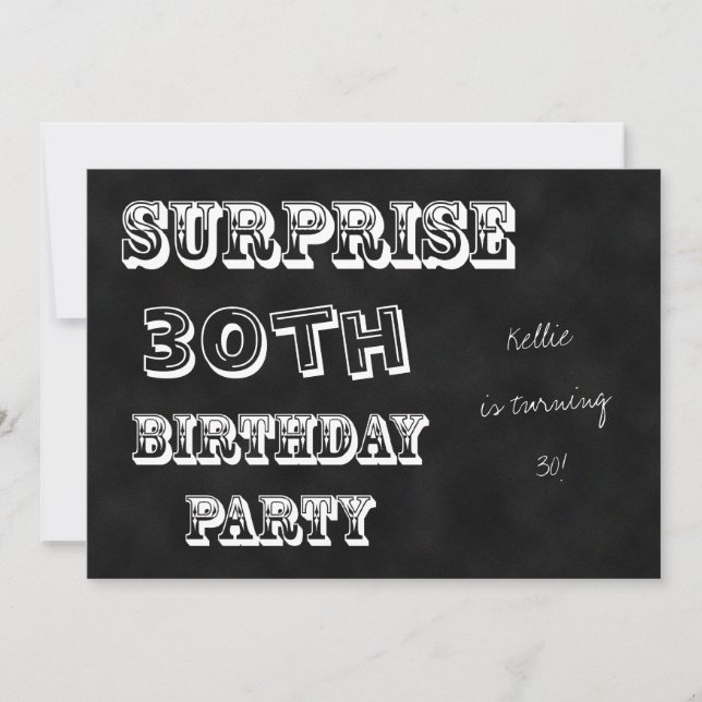 Surprise 30e anniversaire de fête Invitation table (Devant)