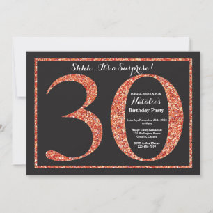 Surprise 30e anniversaire Invitation Orange Partie