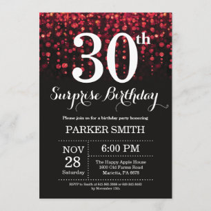 Surprise 30e anniversaire Invitation Parties scint