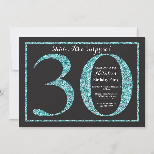 Surprise 30e anniversaire Invitation Parties scint (Devant)
