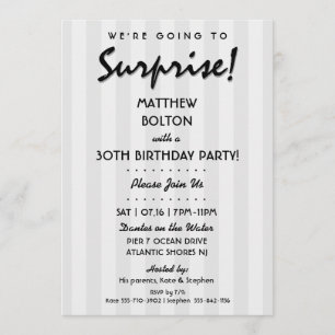 SURPRISE ! 30e ou toute invitation de fête d'anniv