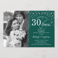 Surprise 30th Anniversary with Photo Green Silver