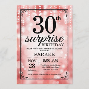 Surprise 30th Birthday Invitation Red Glitter