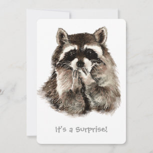 Surprise 30th Birthday Party Fun Shhhh Raccoon Invitation