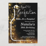 Surprise 30th Birthday Wine Aged to Perfection Invitation<br><div class="desc">Surprise 30th Wine Birthday Invitation. Aged to Perfection. Red Wine. Wine Tasting Invitation. Black and Gold Glitter Champagne. 18th 20th 21st 30th 40th 50th 60th 70th 80th 90th 100th,  Any Ages. For further customization,  please click the "Customize it" button and use our design tool to modify this template.</div>