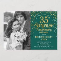 Surprise 35th Anniversary with Photo - Green Gold