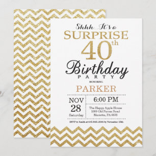 Surprise 40e anniversaire Invitation Parties scint