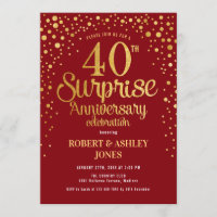 Surprise 40th Anniversary - Ruby Red & Gold