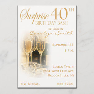 Surprise 40th Birthday Party Invitations