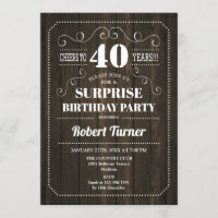 Surprise 40th Birthday - Wood Pattern