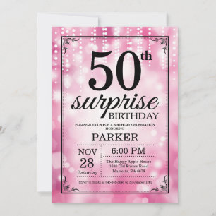Surprise 50e anniversaire Invitation Parties scint