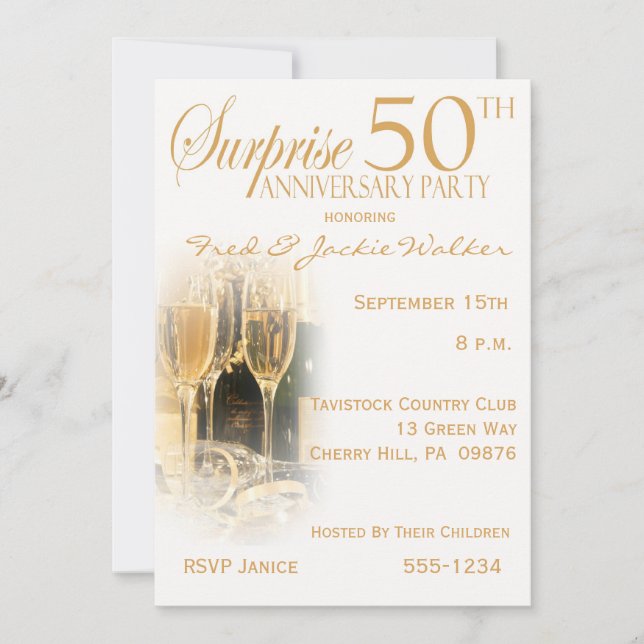 Surprise 50th Anniversary Party Invitations (Front)