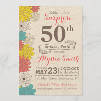 Surprise 50th Birthday Invitation
