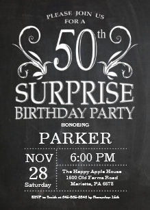 surprise 50th birthday invitations announcements zazzle ca
