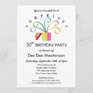 SURPRISE! 50th or Any Age Birthday Party Invitation