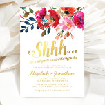 Surprise 50th Wedding Anniversary Elegant Floral Invitation<br><div class="desc">Surprise 50th wedding anniversary invitations featuring a classic white background, watercolor floral display, a stylish faux gold foil typographic title and a modern anniversary party template. For further personalization, please click the "Customize it" button to modify this template. All text style, colours, and sizes can be modified to suit your...</div>