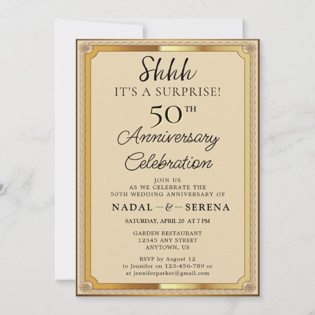 Surprise 50th Wedding Anniversary Invitation (Front)