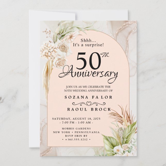 Surprise 50th Wedding Anniversary Invitation  (Front)
