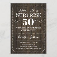 Surprise 50th Wedding Anniversary - Rustic Wood