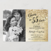 Surprise 55th Anniversary with Photo - Gold