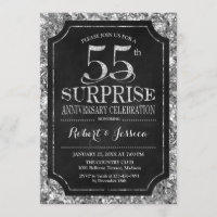 Surprise 55th Wedding Anniversary - Silver Black