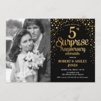 Surprise 5th Anniversary with Photo - Black Gold