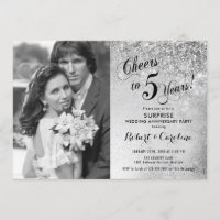 Surprise 5th Anniversary with Photo - Silver White