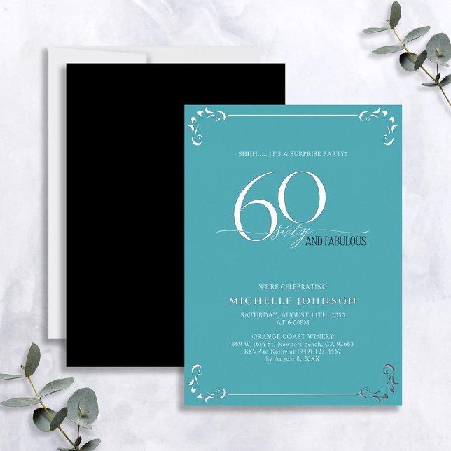 Surprise 60 & Fabulous Turquoise & Silver Birthday (Creator Uploaded)