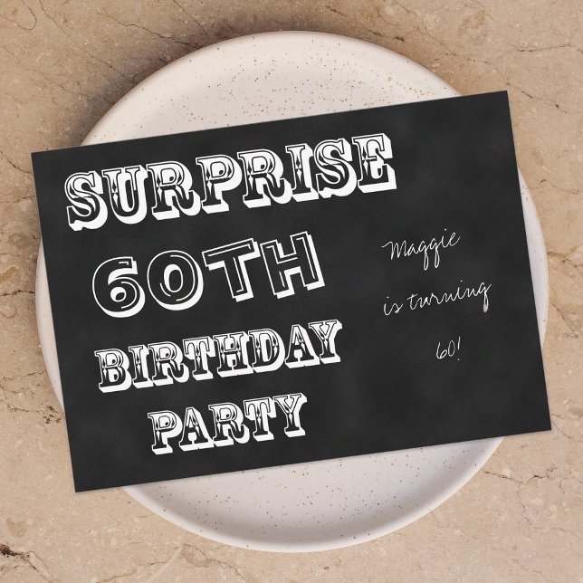 Surprise 60e anniversaire de fête Invitation table (Créateur téléchargé)