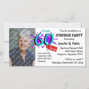 Surprise 60e anniversaire de fête Photo Invitation